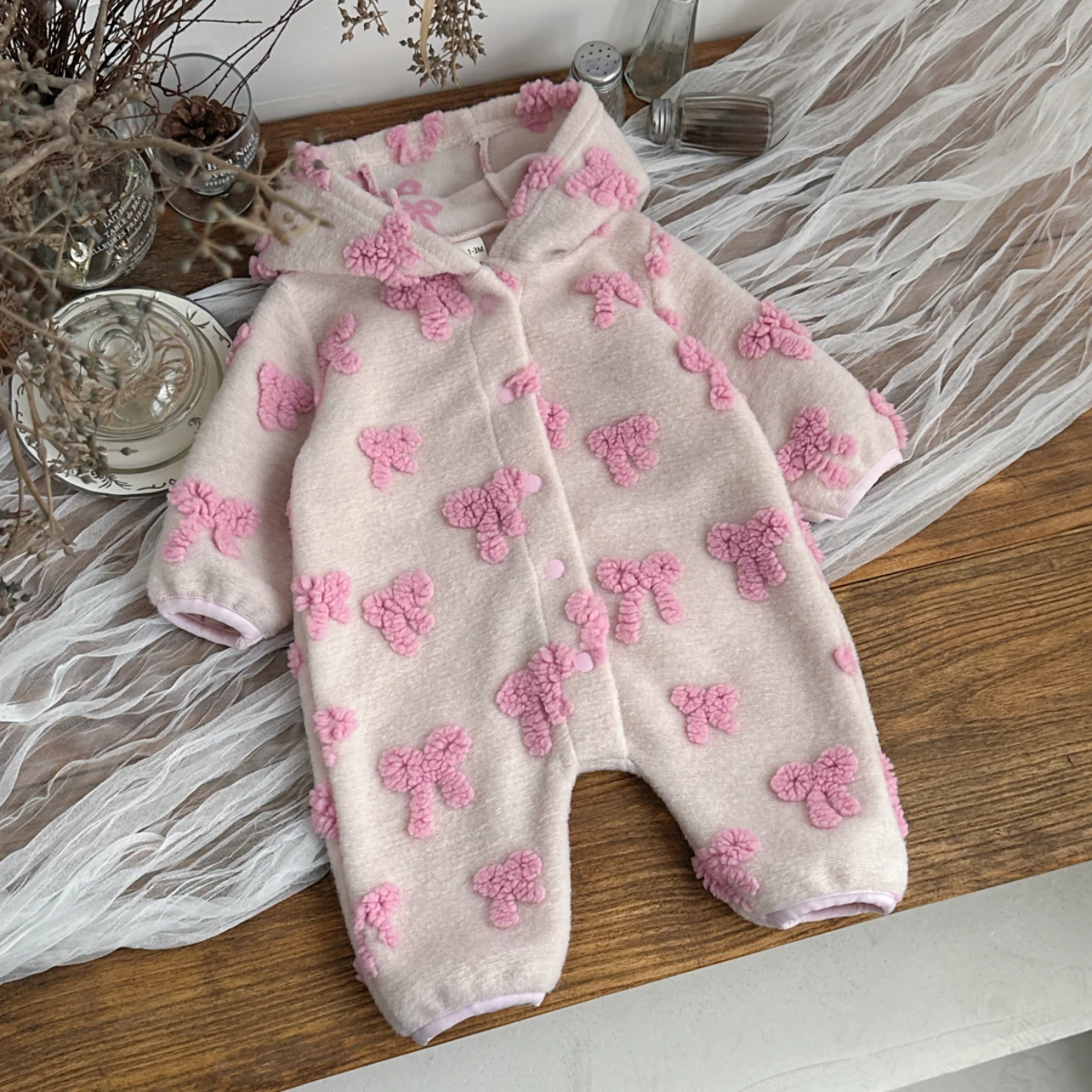 Baby Girls Hooded Romper 3D Bo - Newborn Baby Girl Romper Floral review and price